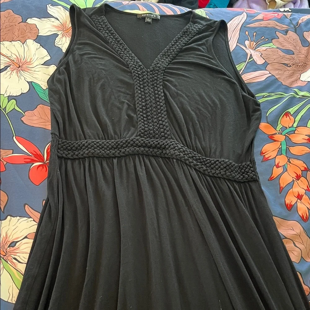 Black sleeveless maxi dress with braided details - Picture 1 of 7